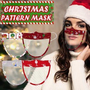 4 Assorted Clear Holiday Mask Shield